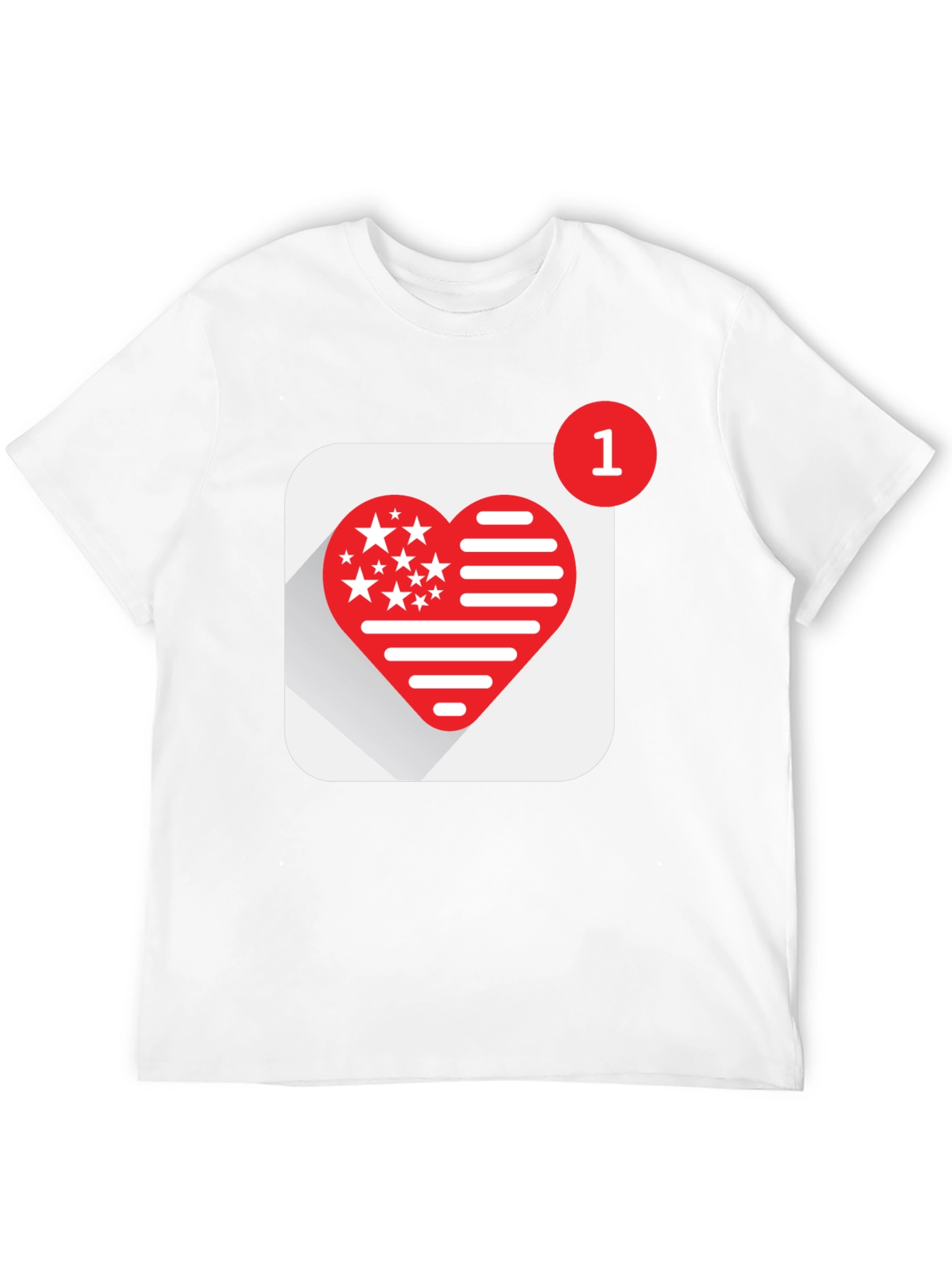 Heart Stars and Stripes Graphic Black T-Shirt