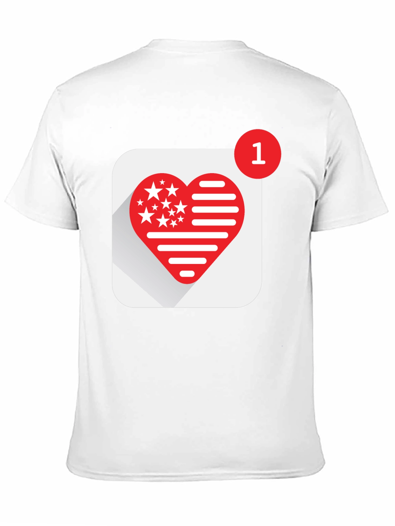 Heart Stars and Stripes Graphic Black T-Shirt