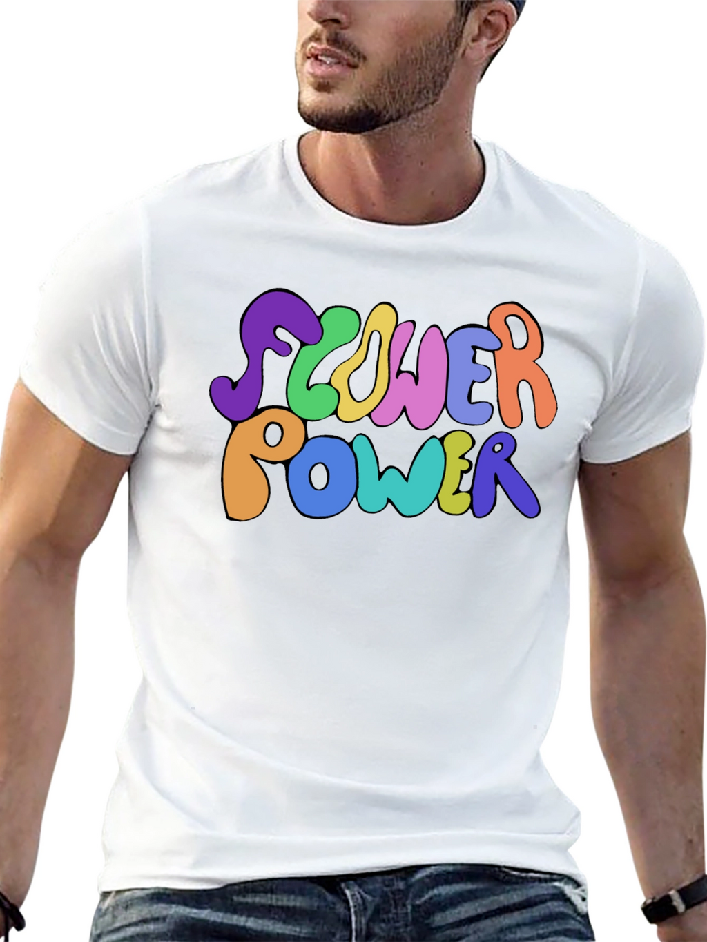 Flower Power Graphic Tee - Groovy Retro Style