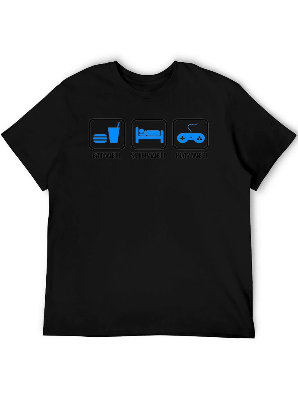 Eat Sleep Play Well Black Graphic Tee