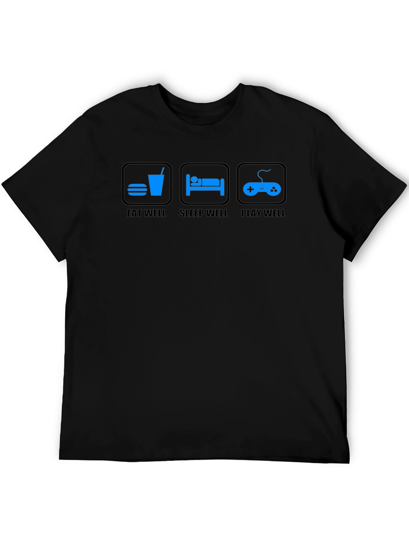 Eat Sleep Play Well Black Graphic Tee