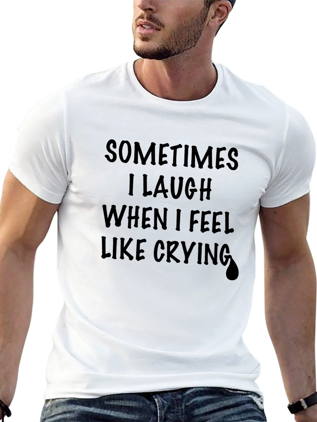 Sometimes I Laugh T-Shirt - Unisex Black Graphic Tee