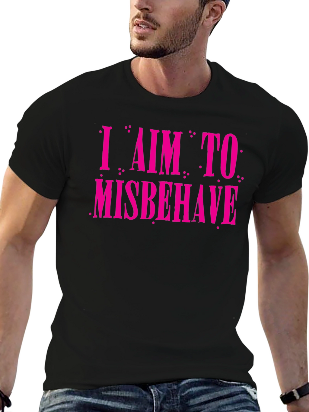 I Aim to Misbehave Graphic Tee - Black