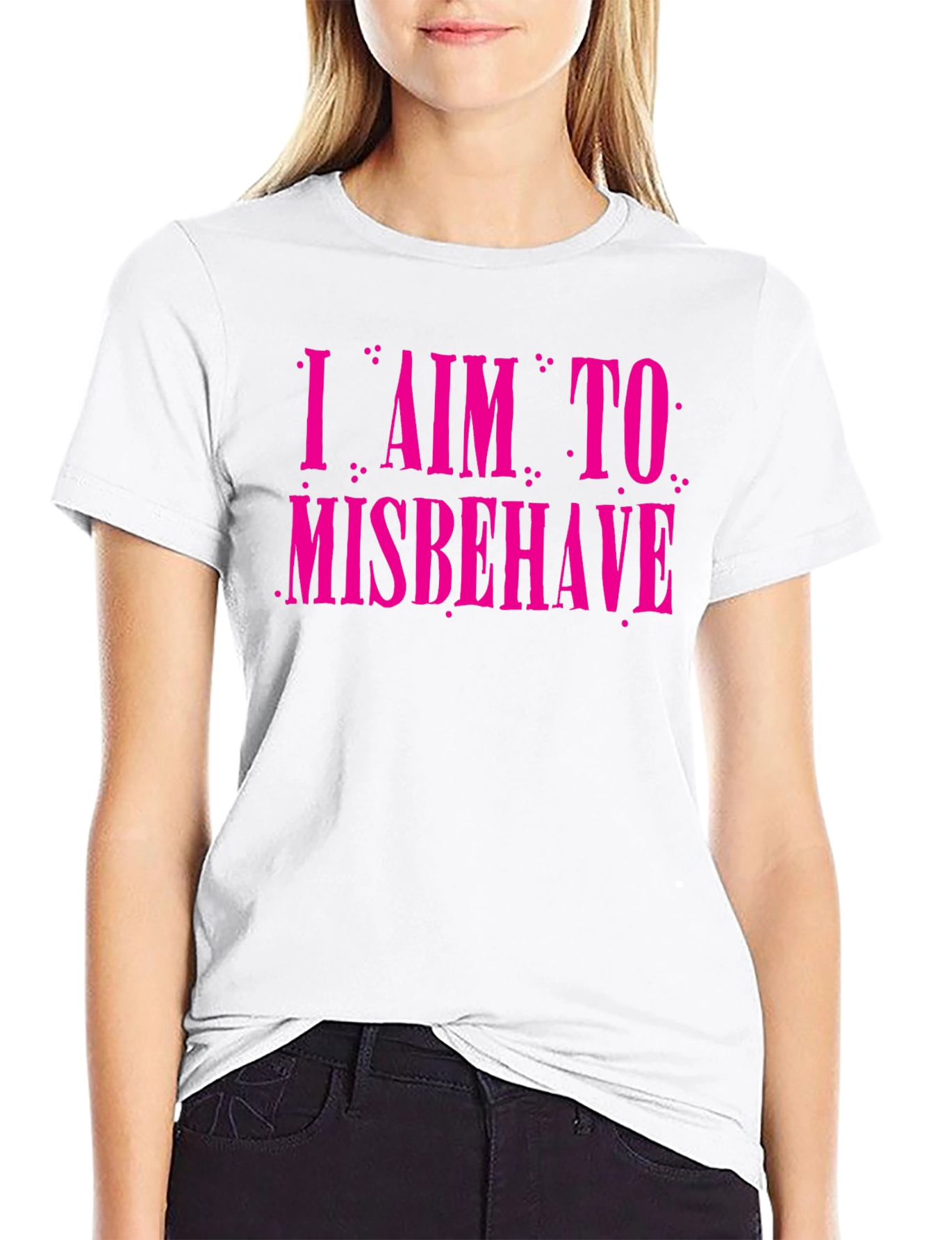 I Aim to Misbehave Graphic Tee - Black