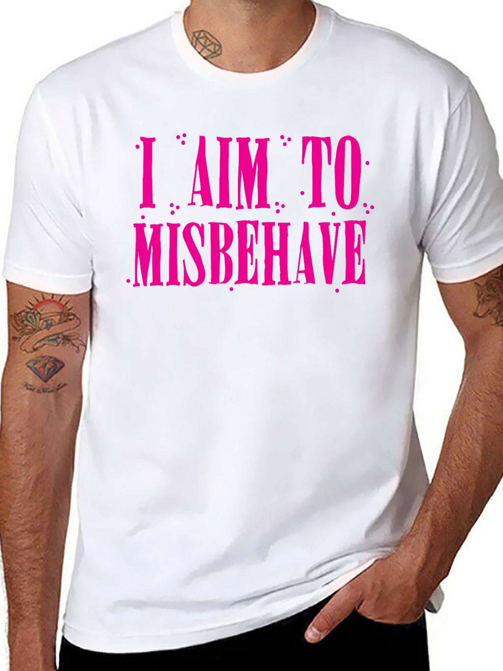 I Aim to Misbehave Graphic Tee - Black