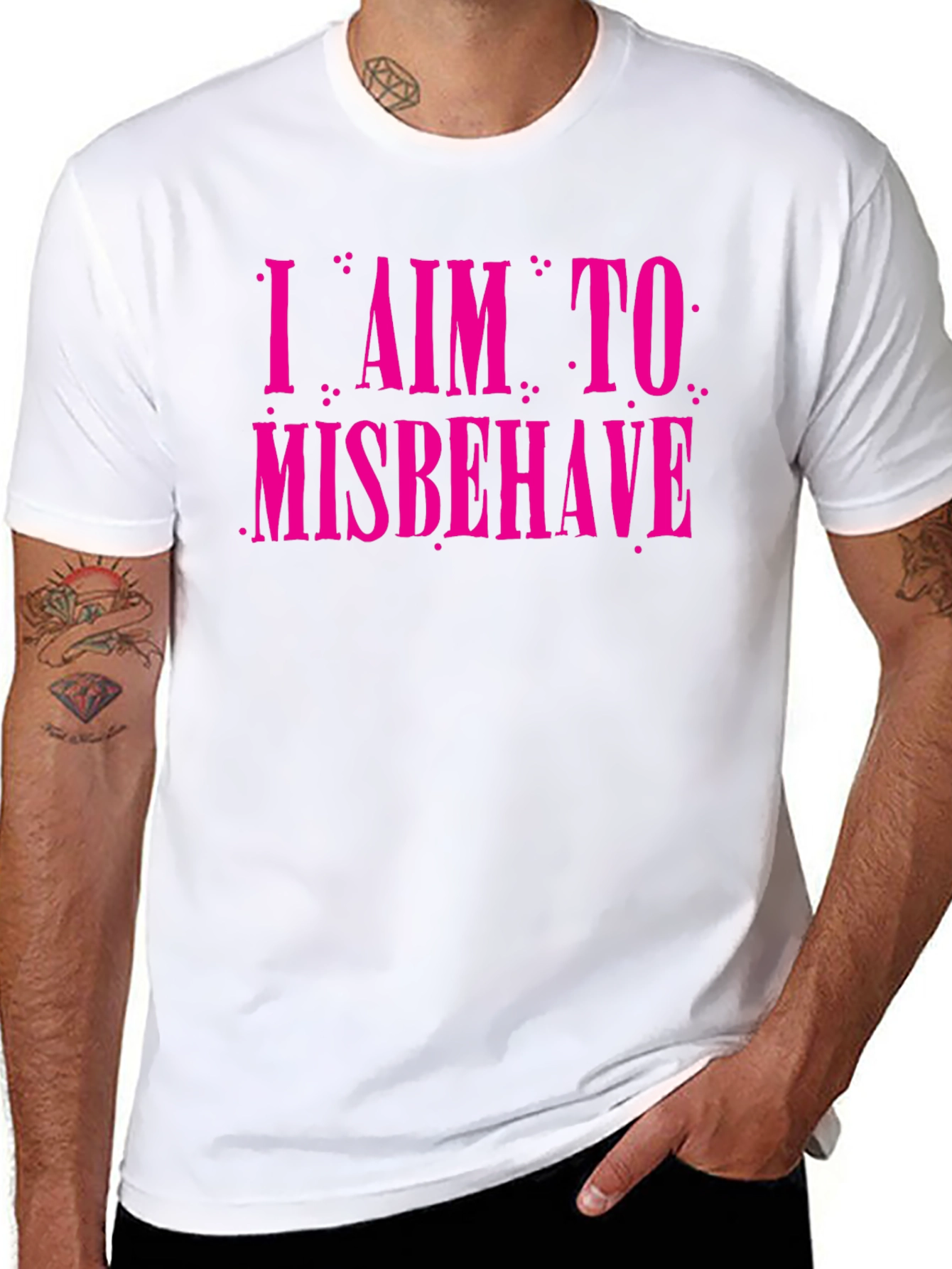 I Aim to Misbehave Graphic Tee - Black