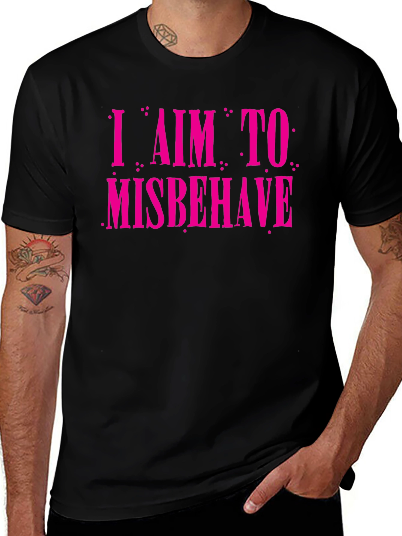 I Aim to Misbehave Graphic Tee - Black