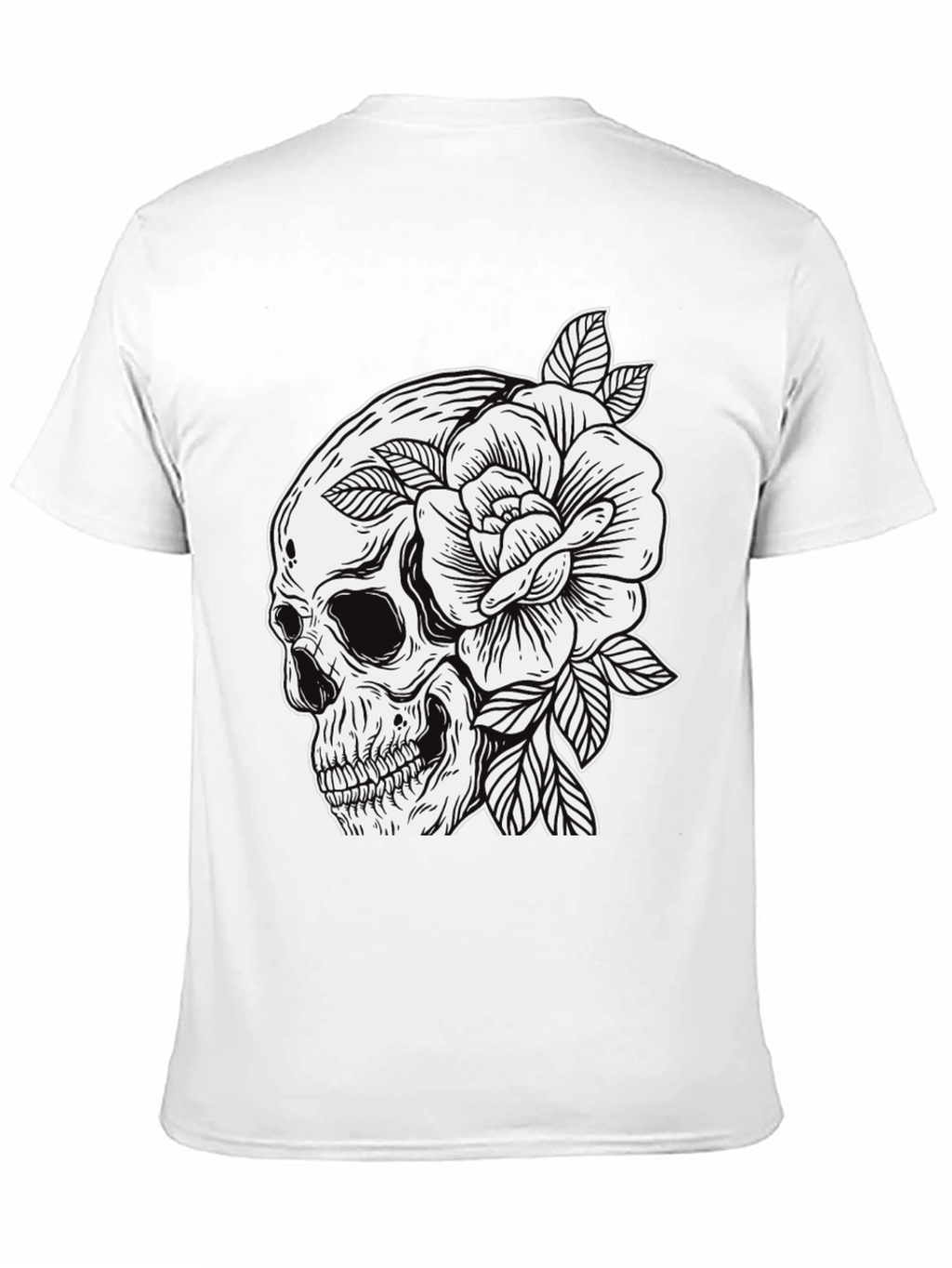 Skull & Rose Graphic Tee - Edgy Mens Fashion