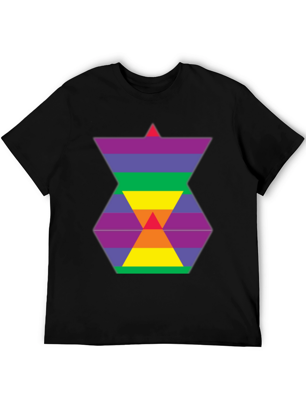 Rainbow Hexagon Graphic Tee - Modern Style