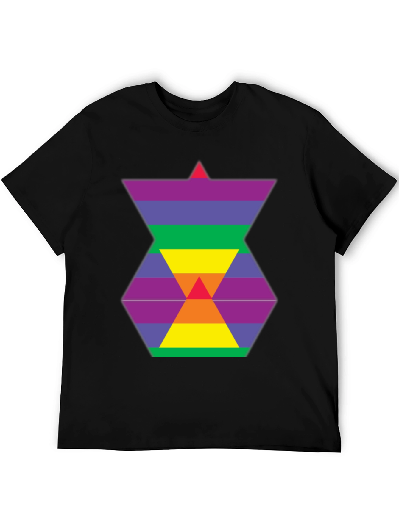 Rainbow Hexagon Graphic Tee - Modern Style