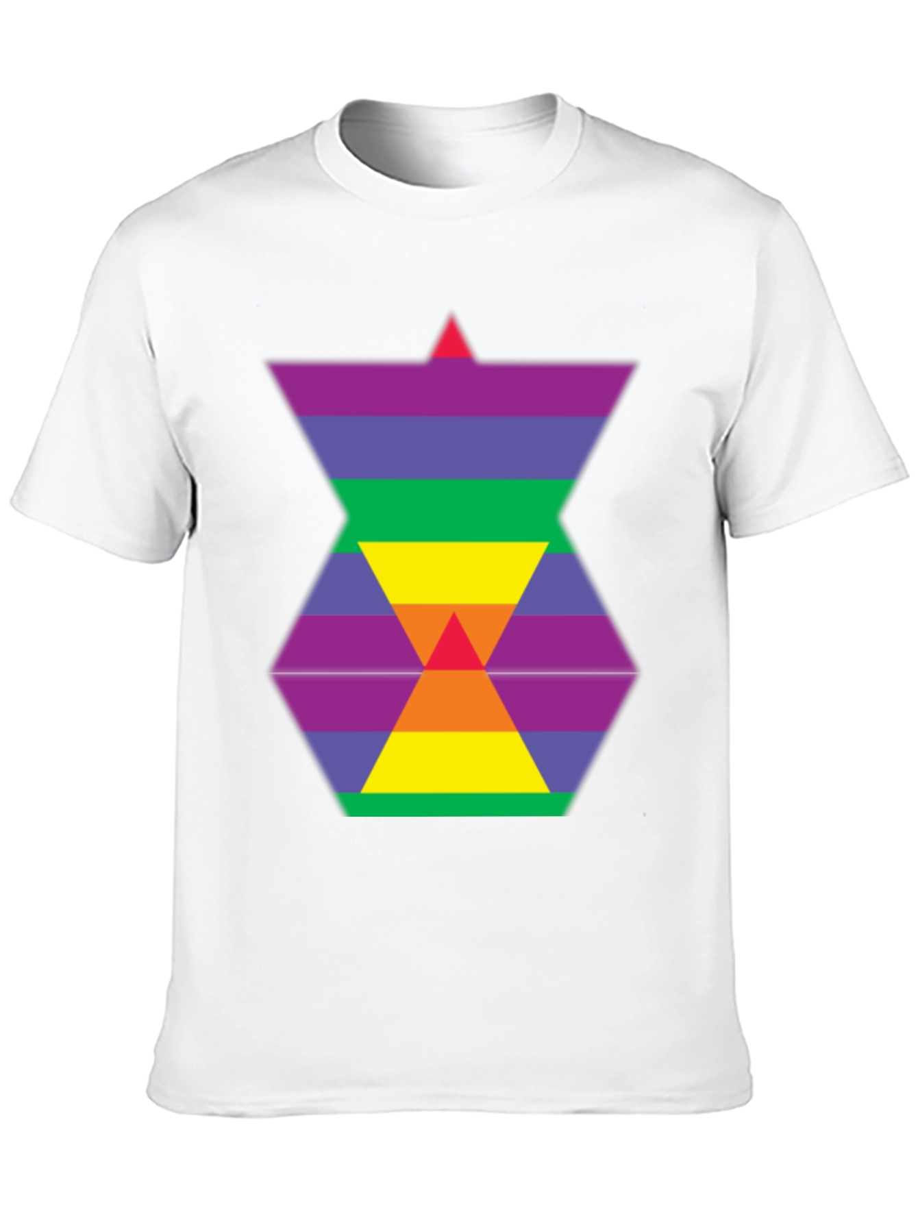 Rainbow Hexagon Graphic Tee - Modern Style