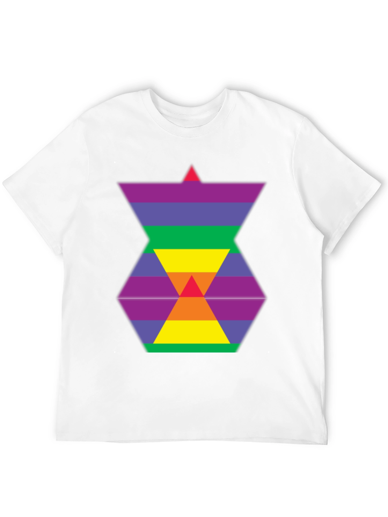 Rainbow Hexagon Graphic Tee - Modern Style