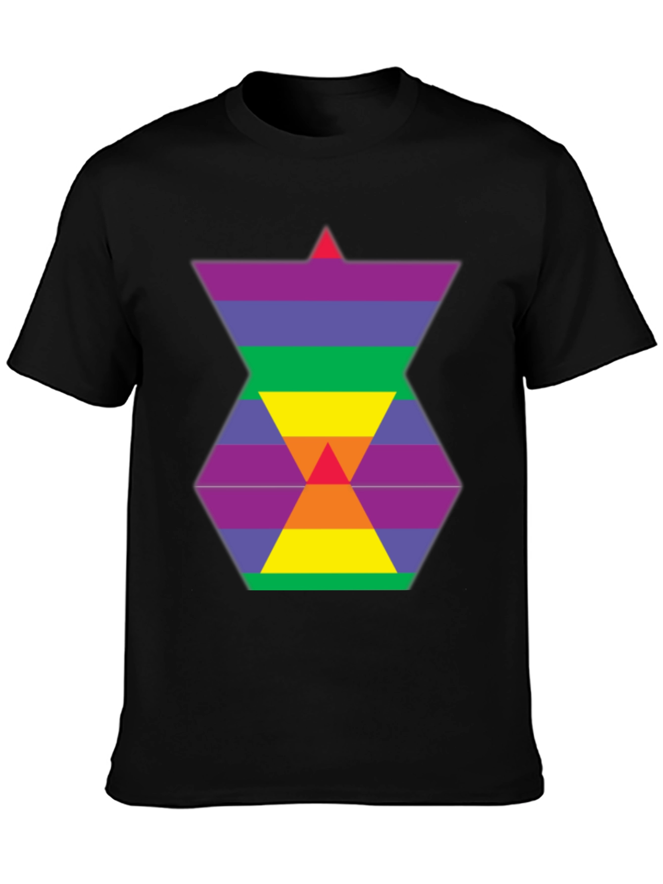Rainbow Hexagon Graphic Tee - Modern Style