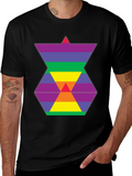 Rainbow Hexagon Graphic Tee - Modern Style