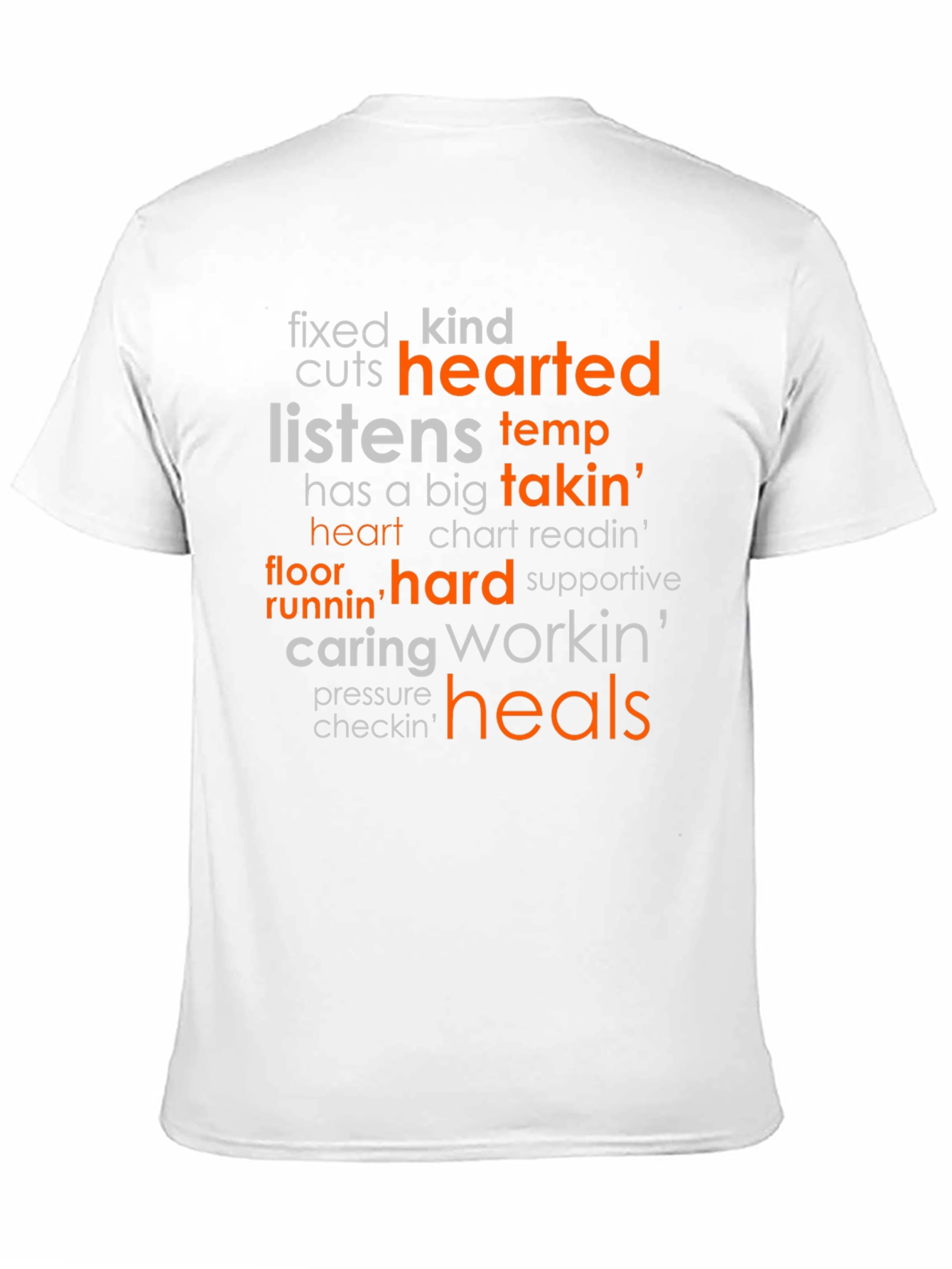 Heartfelt Nurse T-Shirt: Caring Hard Working Heals