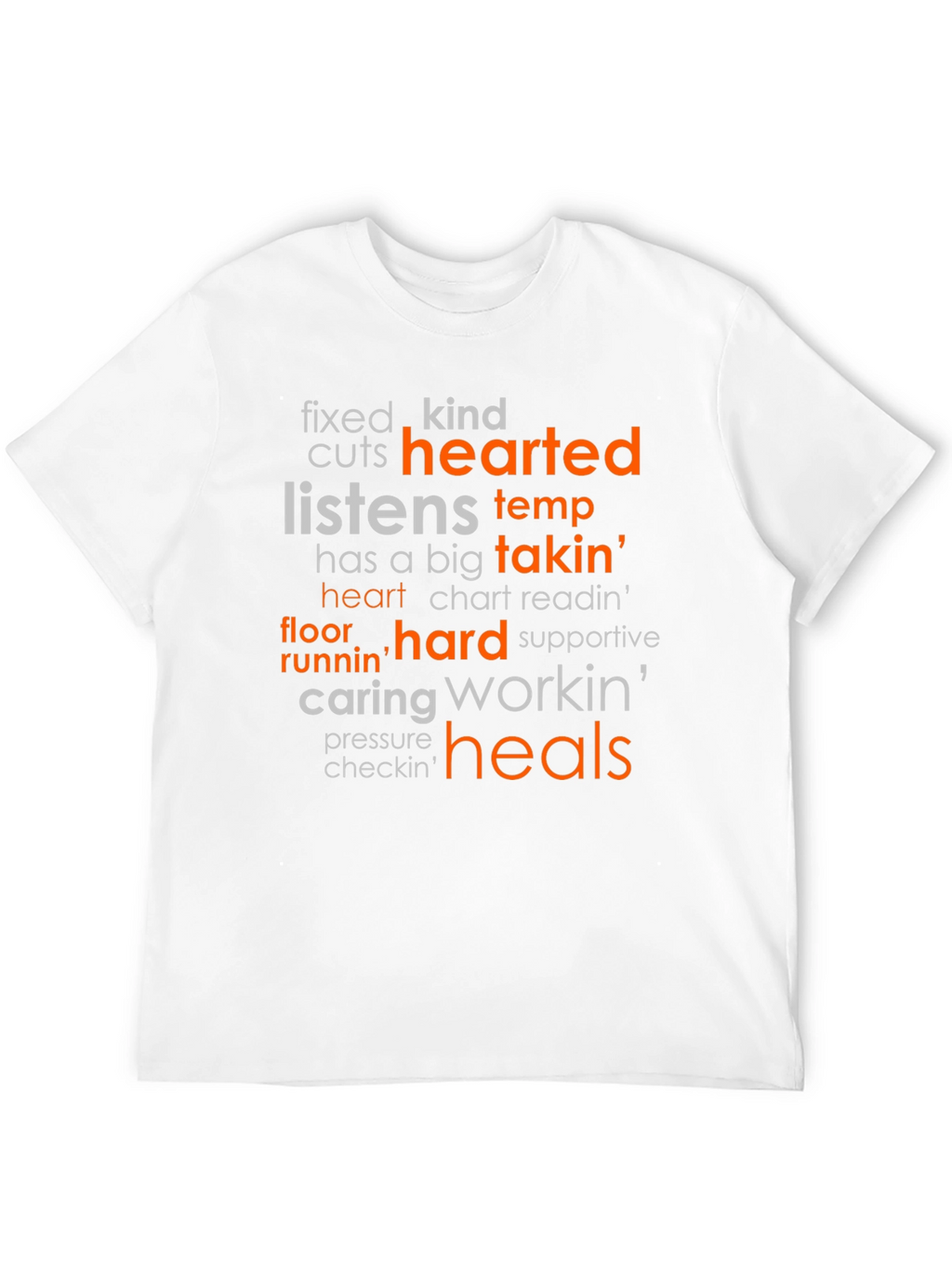 Heartfelt Nurse T-Shirt: Caring Hard Working Heals