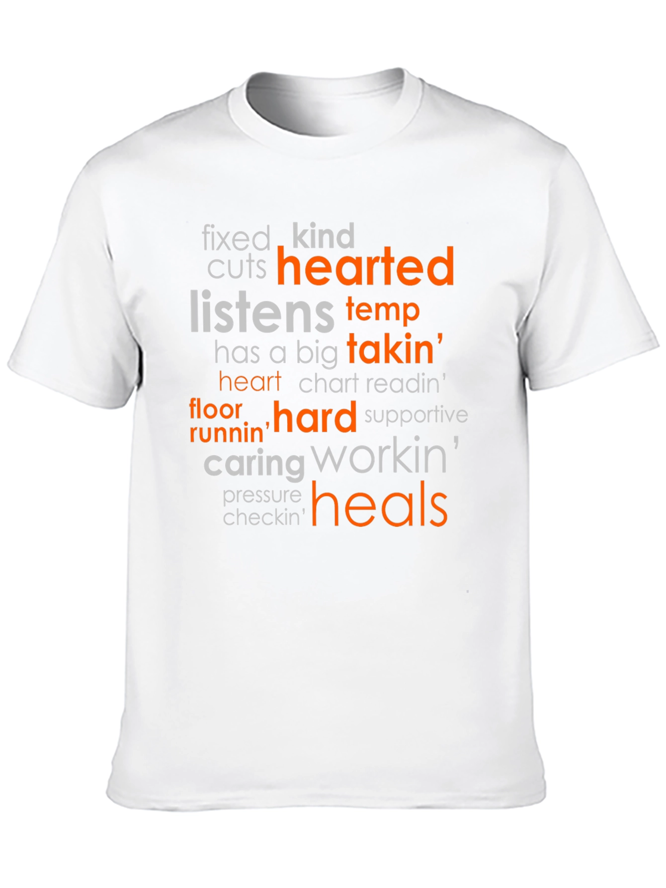 Heartfelt Nurse T-Shirt: Caring Hard Working Heals