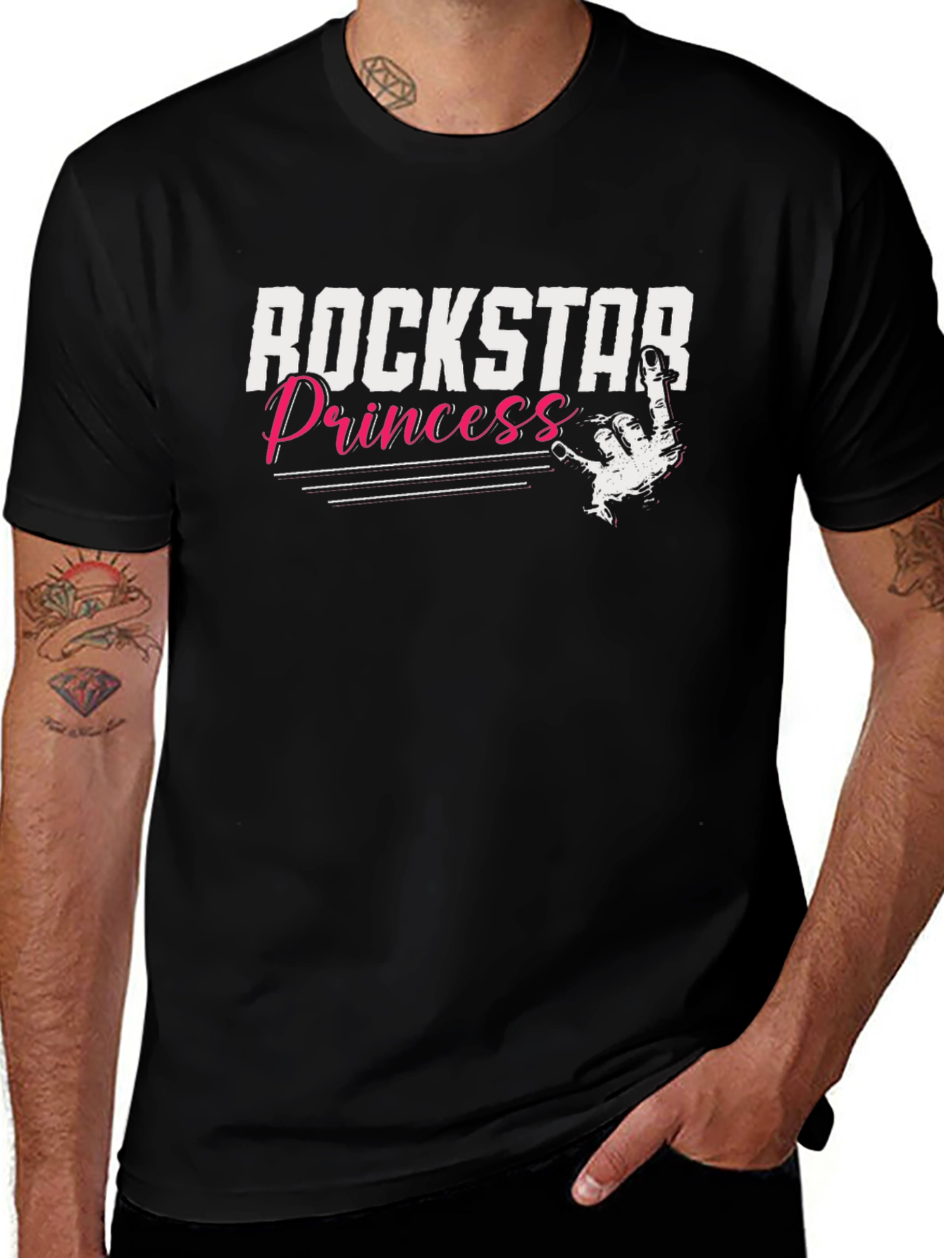 Rockstar Princess Black Graphic Tee
