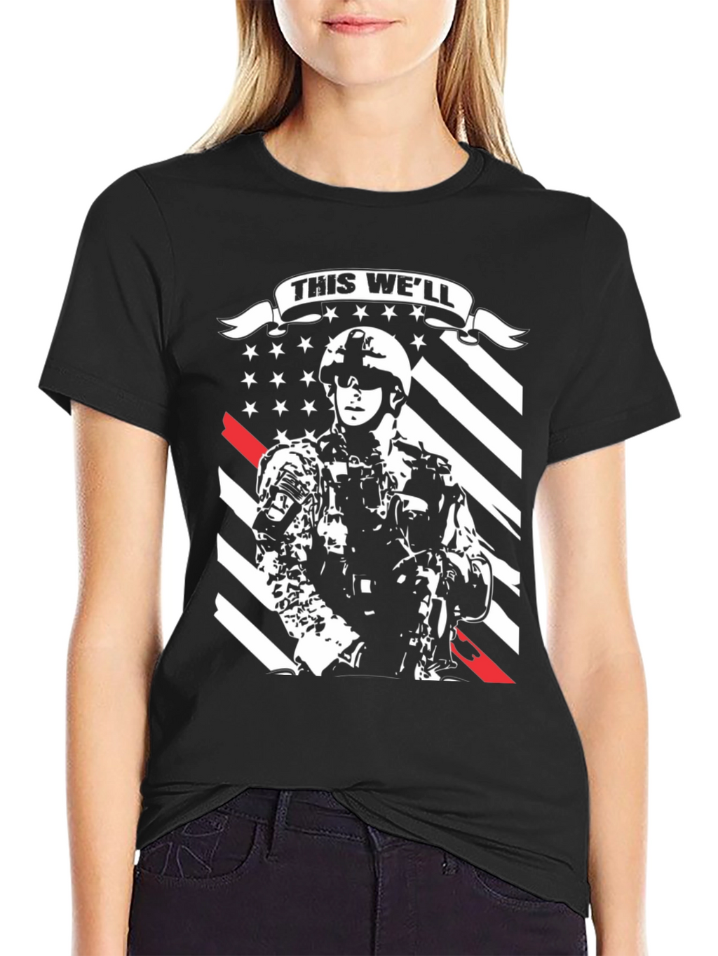 Military This Well Defend Graphic Tee