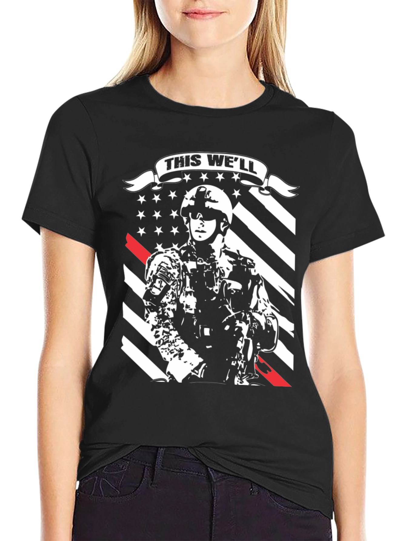 Military This Well Defend Graphic Tee
