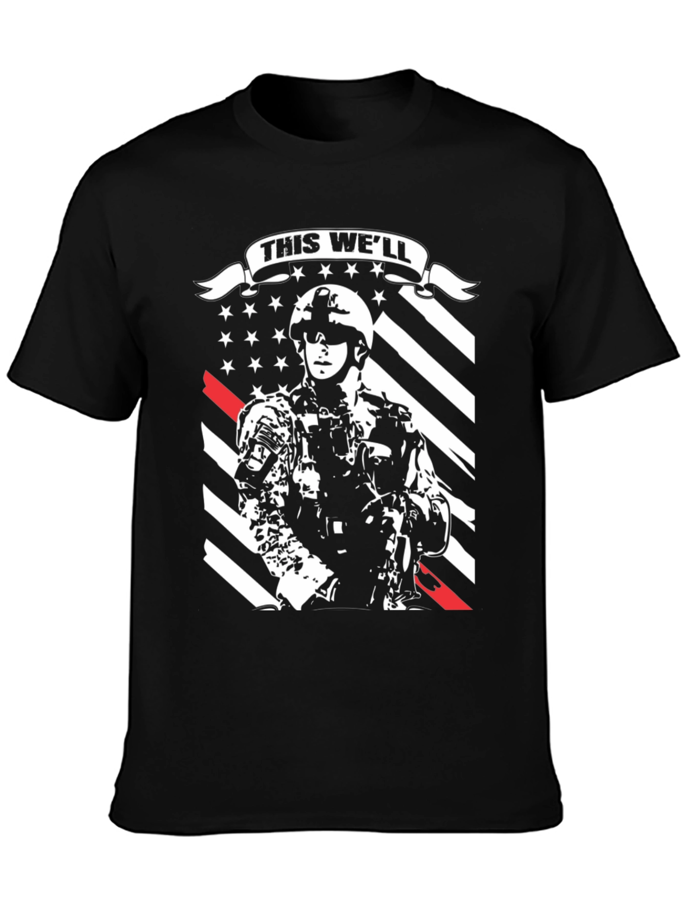 Military This Well Defend Graphic Tee