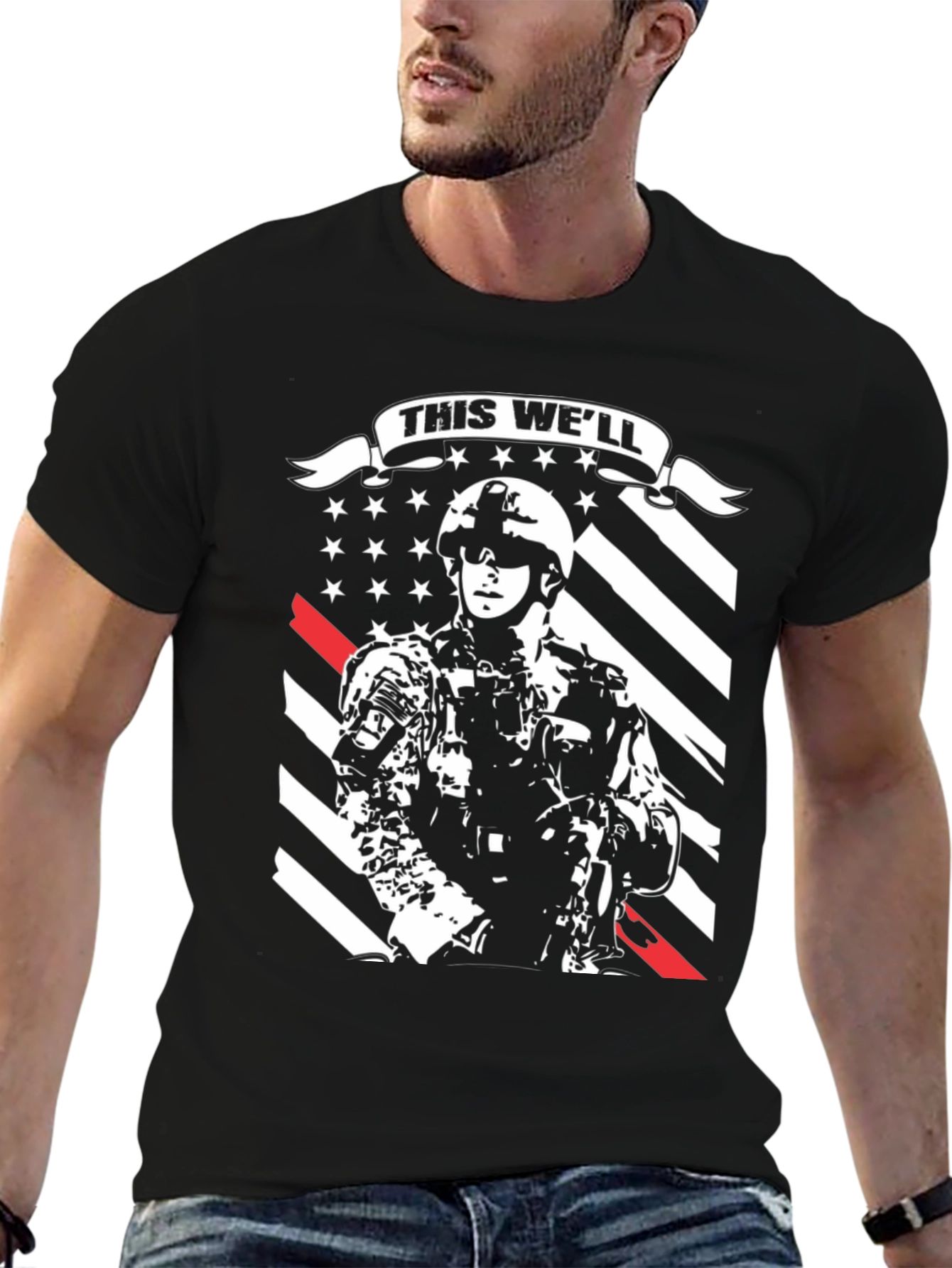 Military This Well Defend Graphic Tee