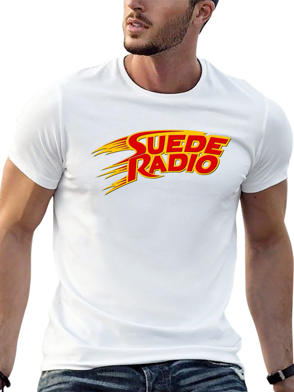 Suede Radio Graphic Tee - Cool Retro Style