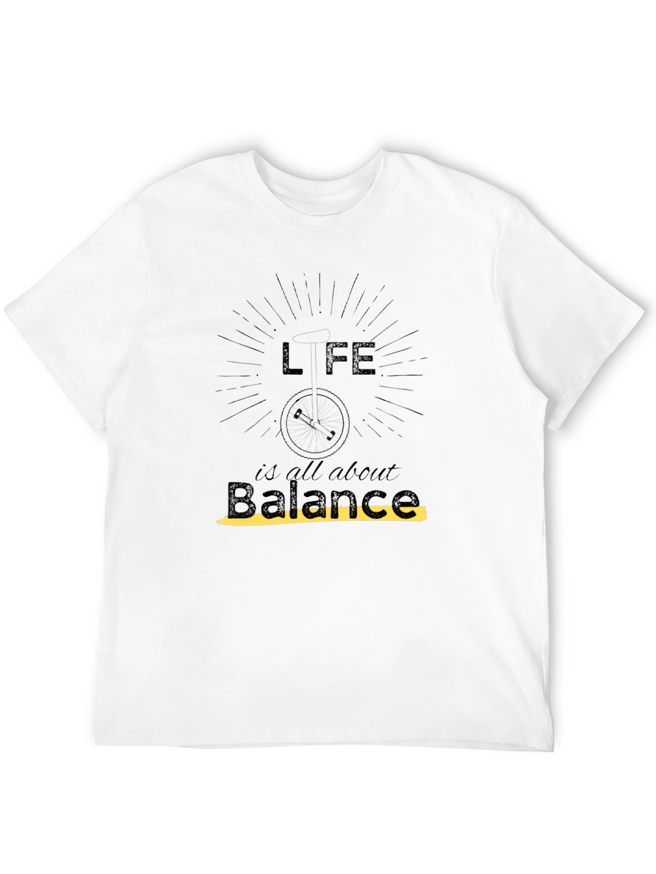 Life is Balance Graphic Black T-Shirt