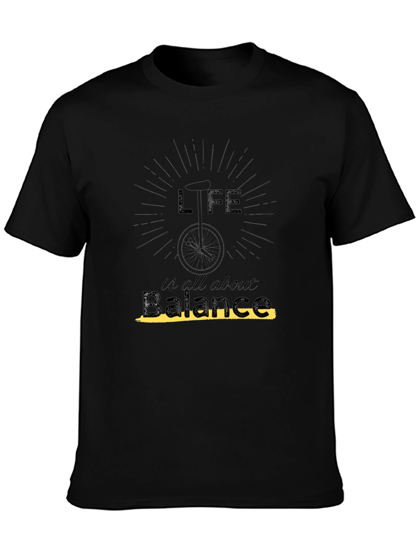 Life is Balance Graphic Black T-Shirt
