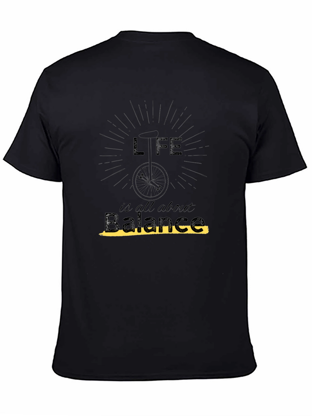 Life is Balance Graphic Black T-Shirt