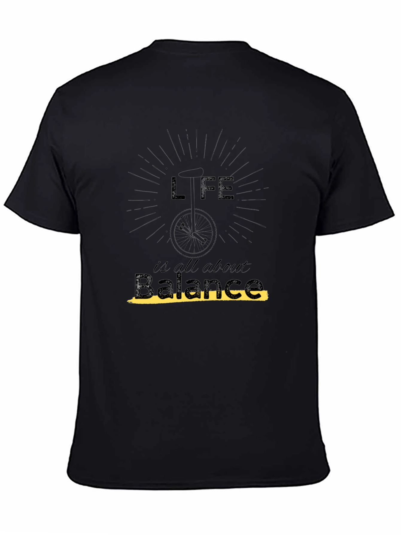 Life is Balance Graphic Black T-Shirt