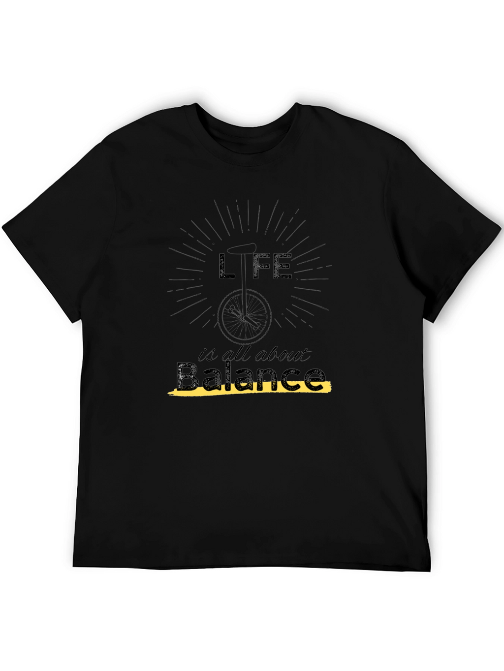 Life is Balance Graphic Black T-Shirt