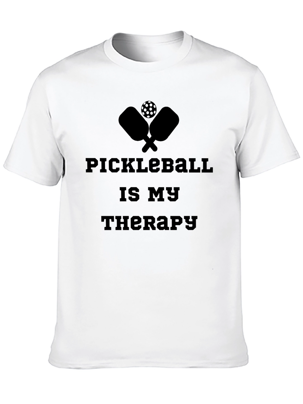 Pickleball Therapy T-Shirt - Black Sporty Tee