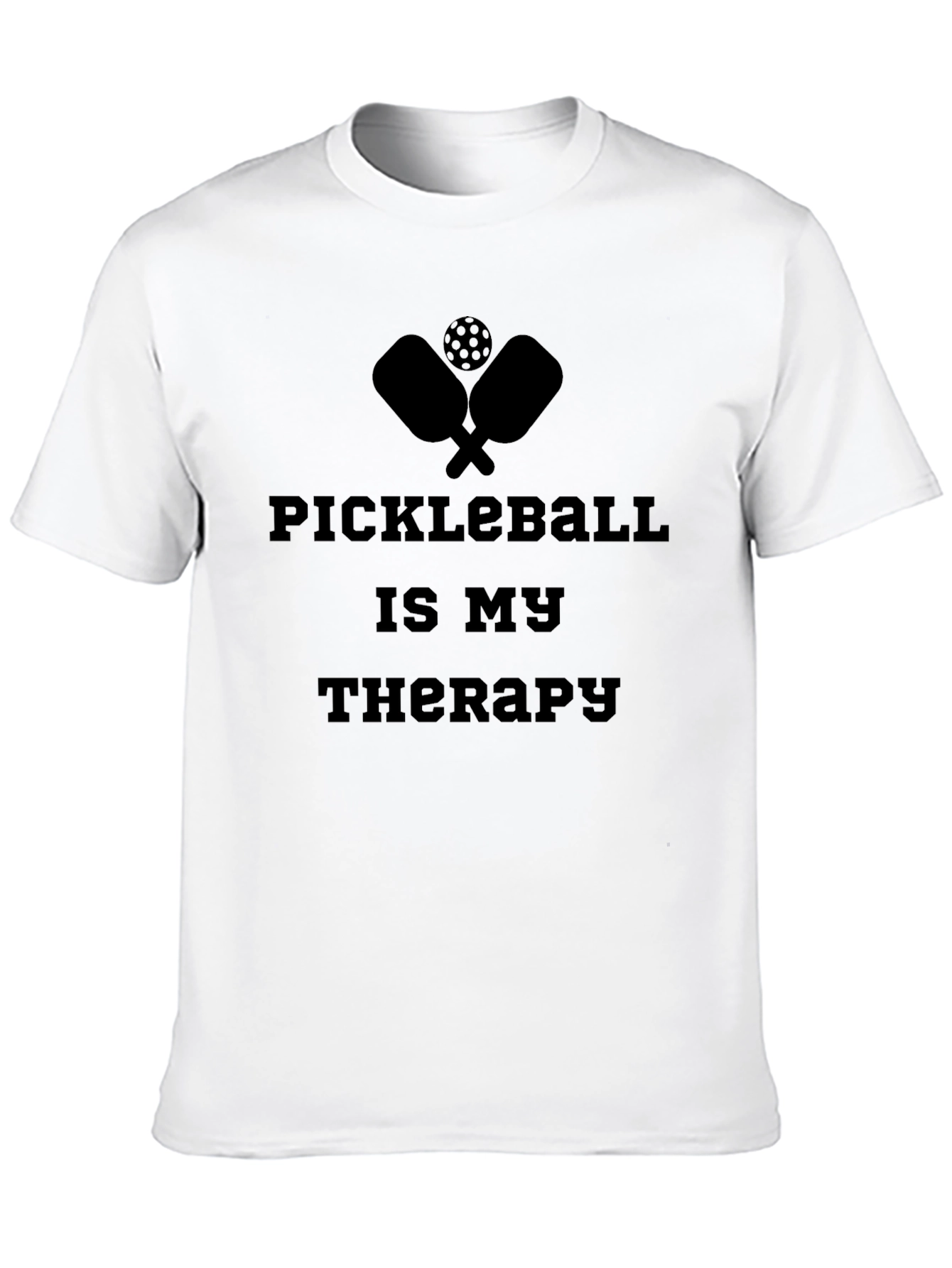 Pickleball Therapy T-Shirt - Black Sporty Tee