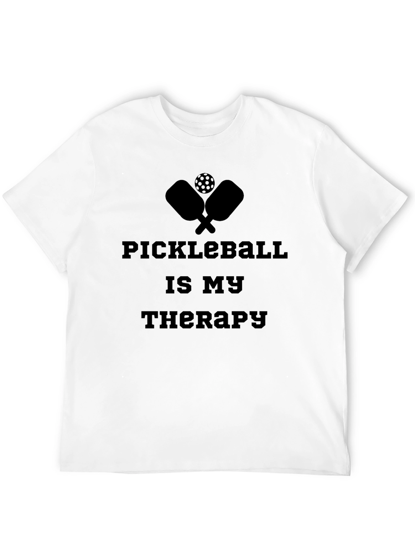 Pickleball Therapy T-Shirt - Black Sporty Tee