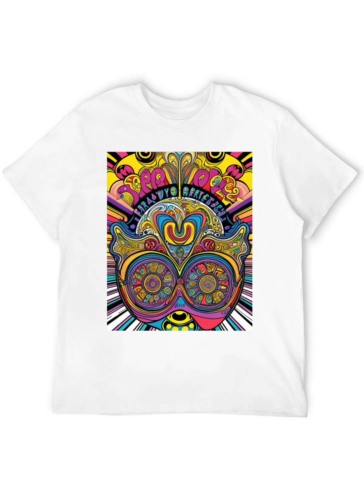 Psychedelic Graphic Print Black T-Shirt