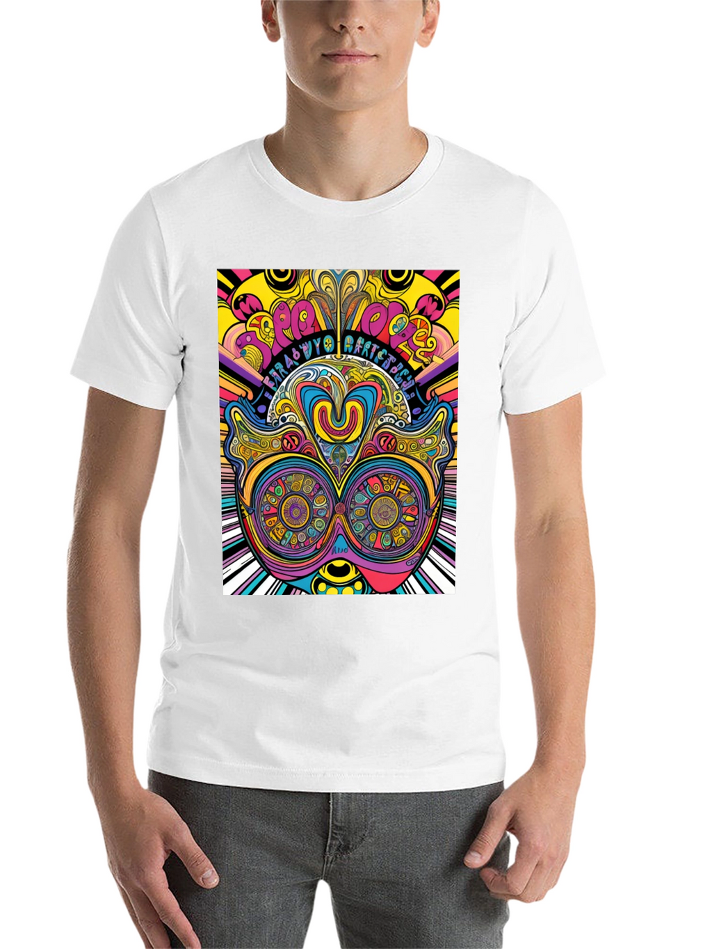 Psychedelic Graphic Print Black T-Shirt