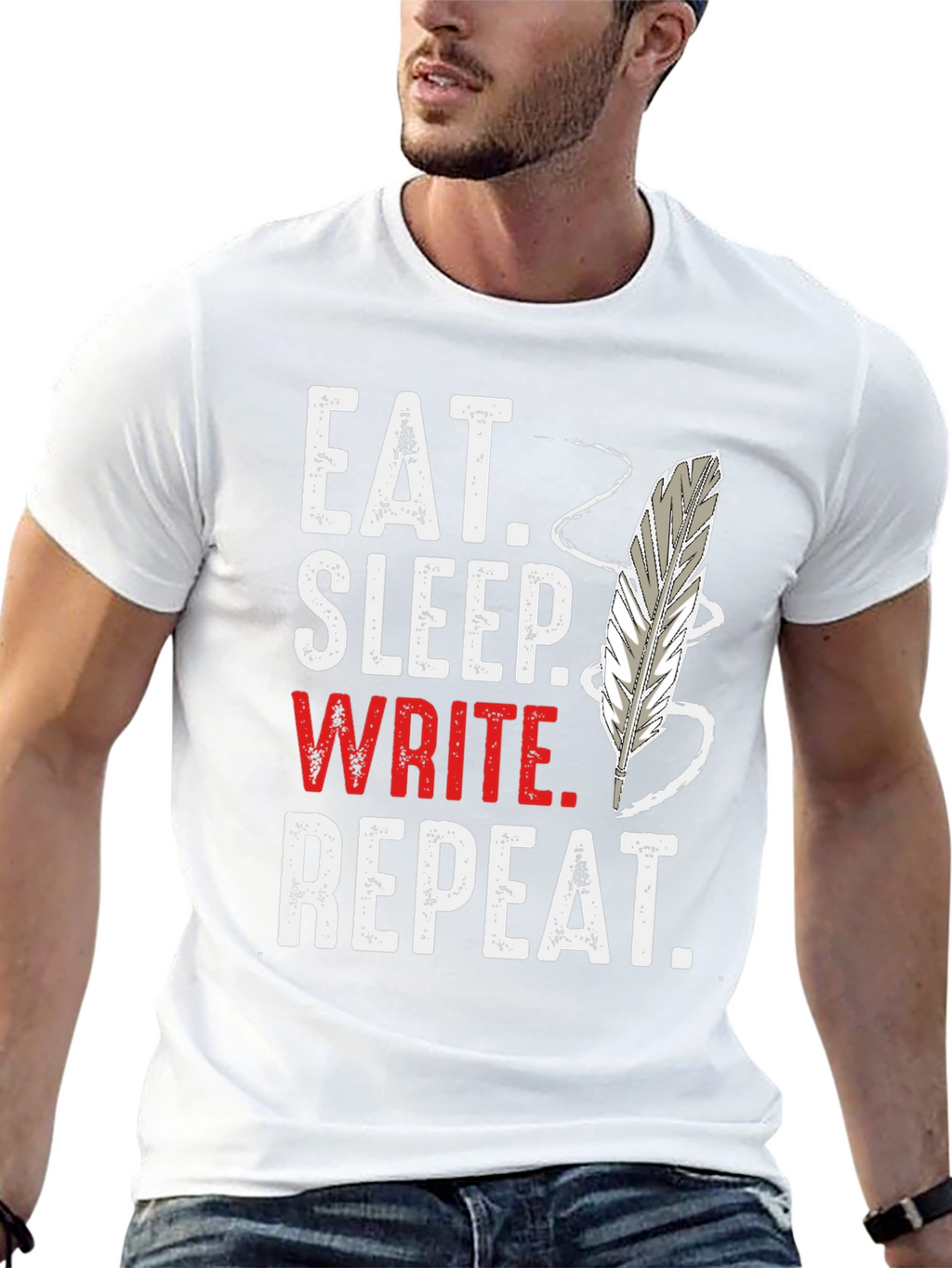 Eat Sleep Write Repeat Graphic T-Shirt