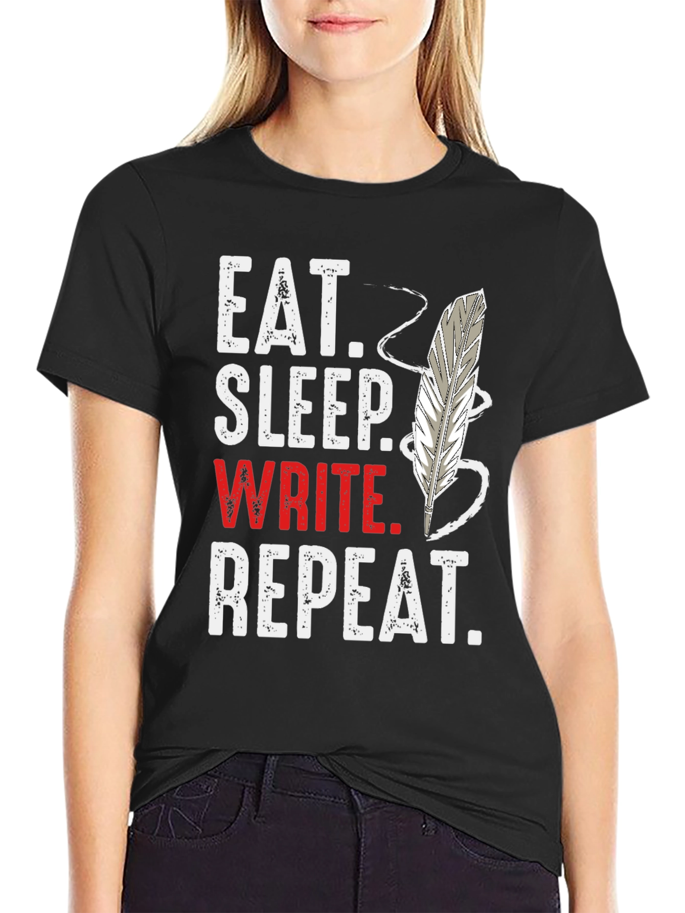 Eat Sleep Write Repeat Graphic T-Shirt