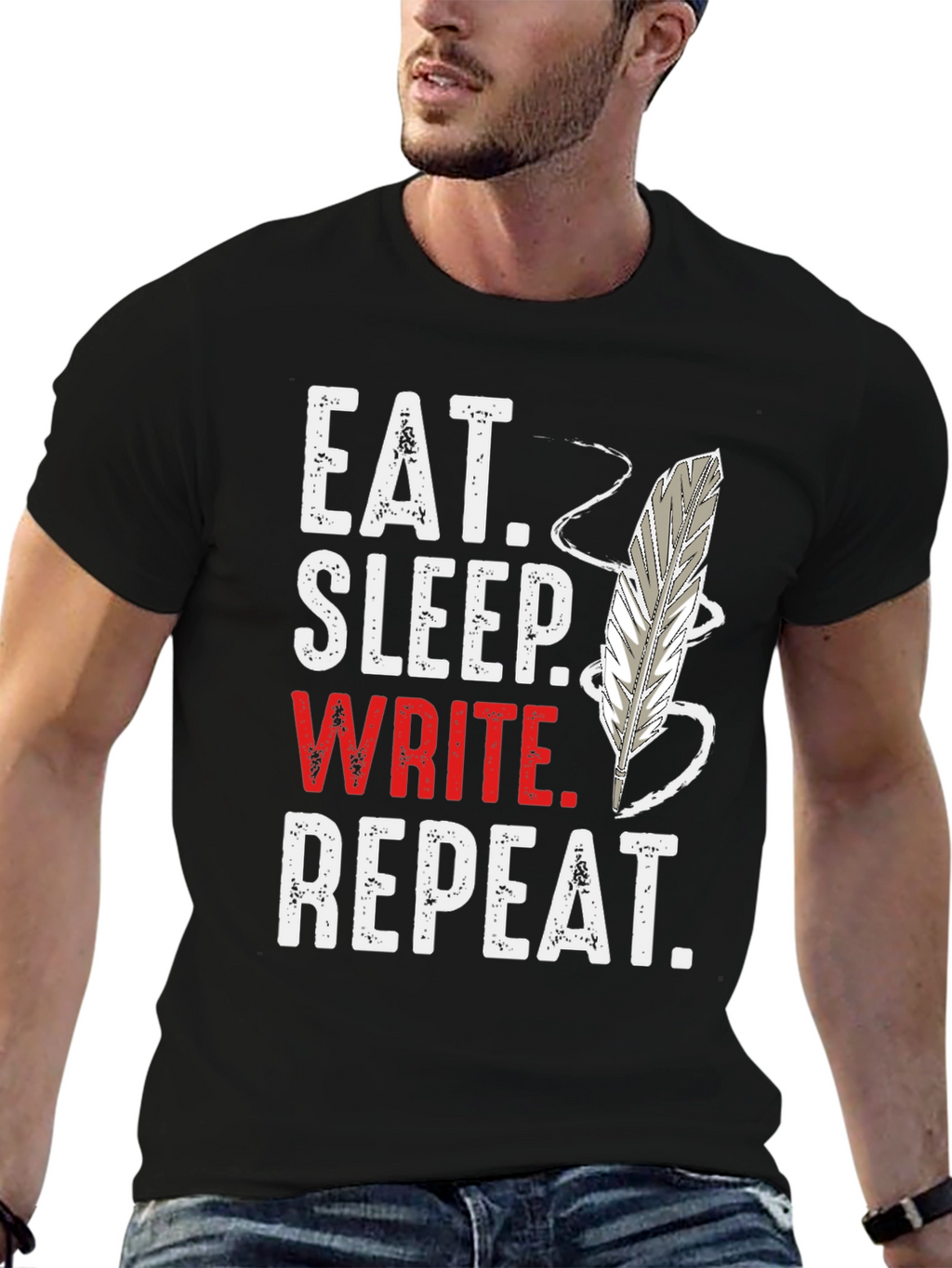 Eat Sleep Write Repeat Graphic T-Shirt