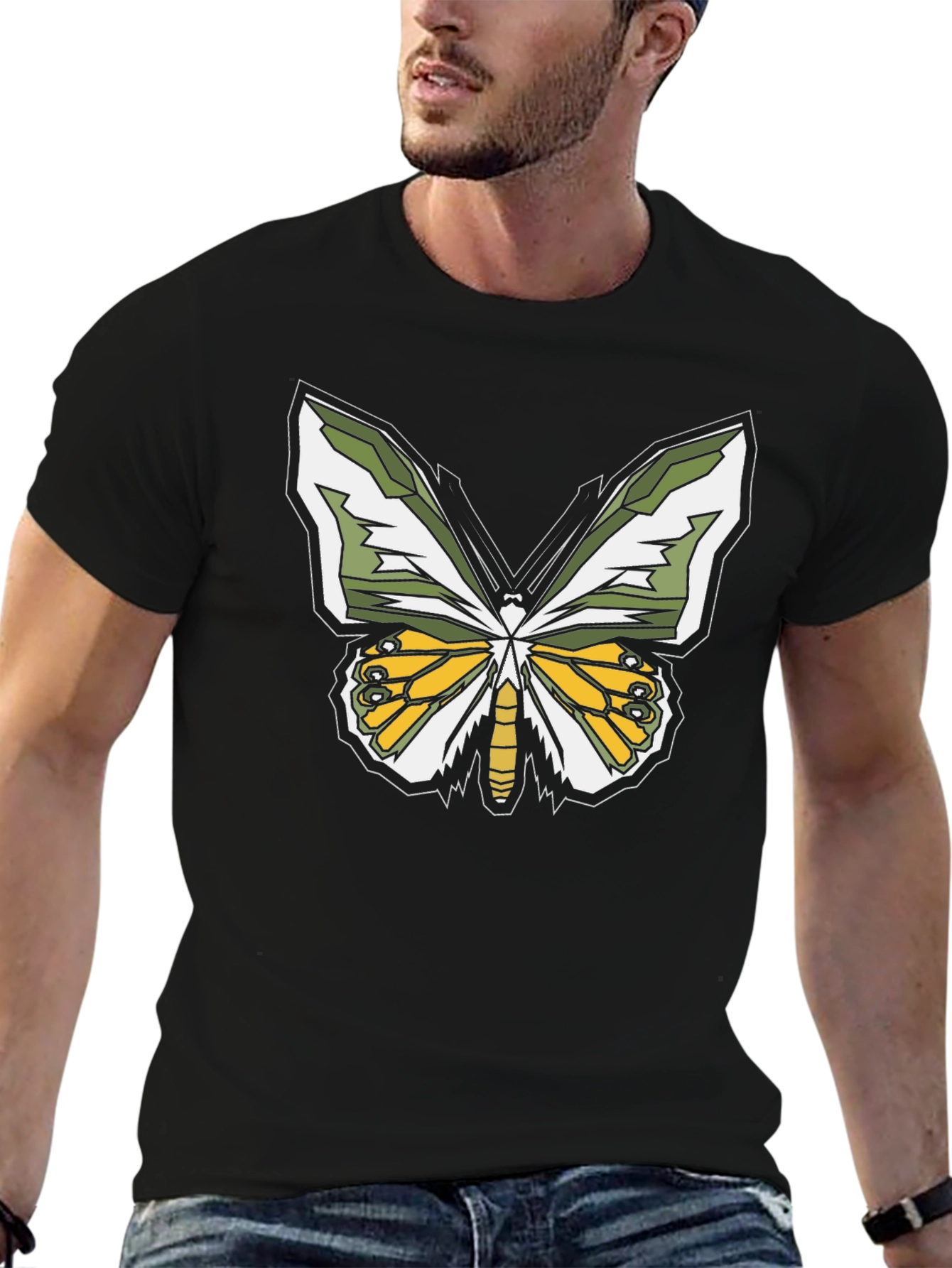Butterfly Graphic T-Shirt - Black Casual Tee