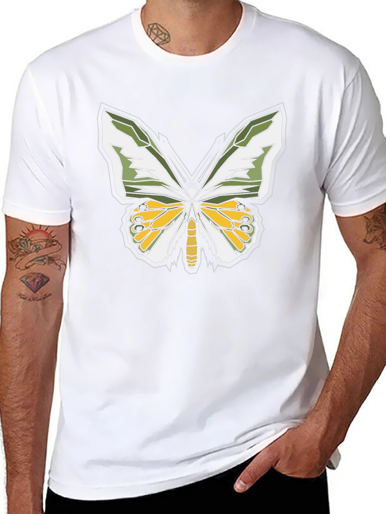Butterfly Graphic T-Shirt - Black Casual Tee