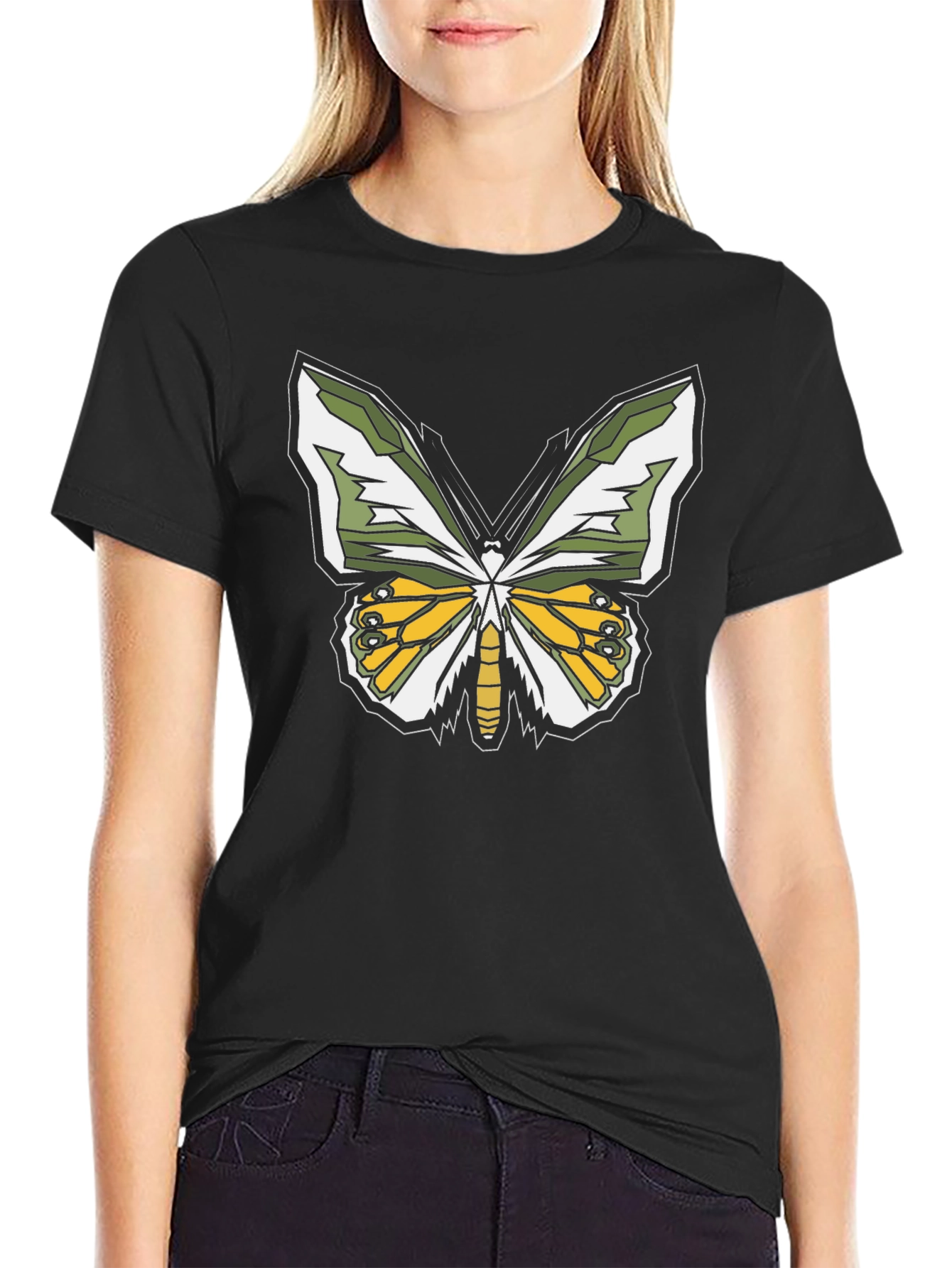 Butterfly Graphic T-Shirt - Black Casual Tee