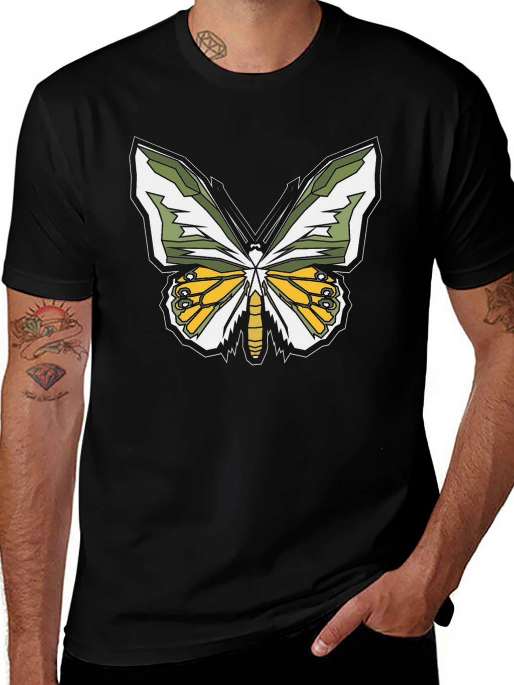 Butterfly Graphic T-Shirt - Black Casual Tee