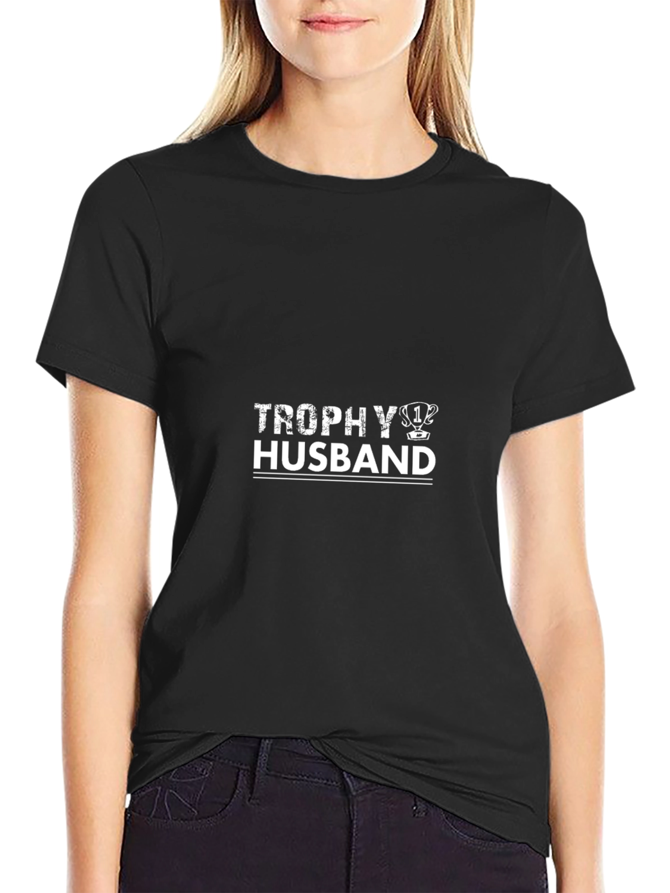 Trophy Husband Graphic Tee - Black Short Sleeve
