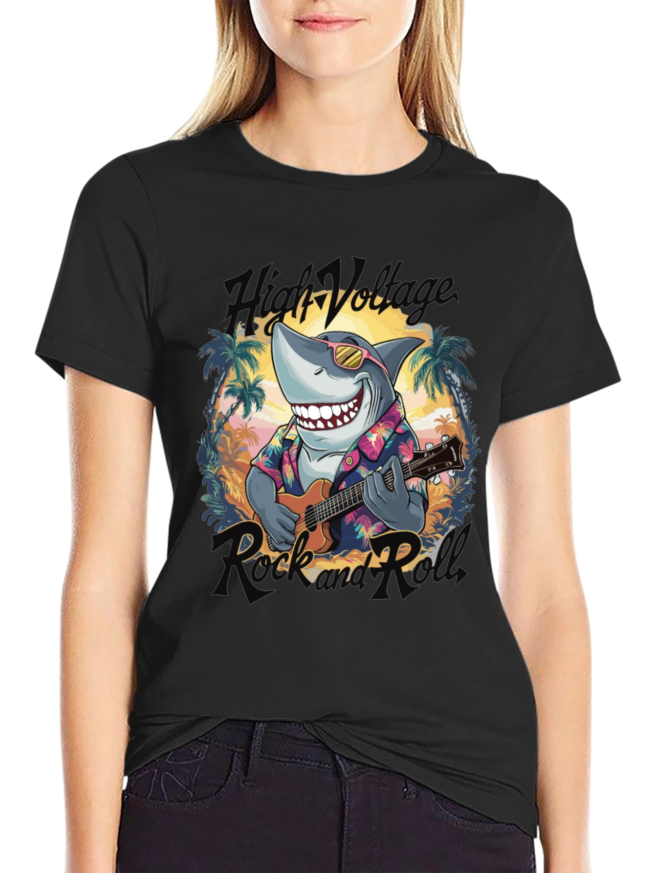 High Voltage Rock Shark T-Shirt