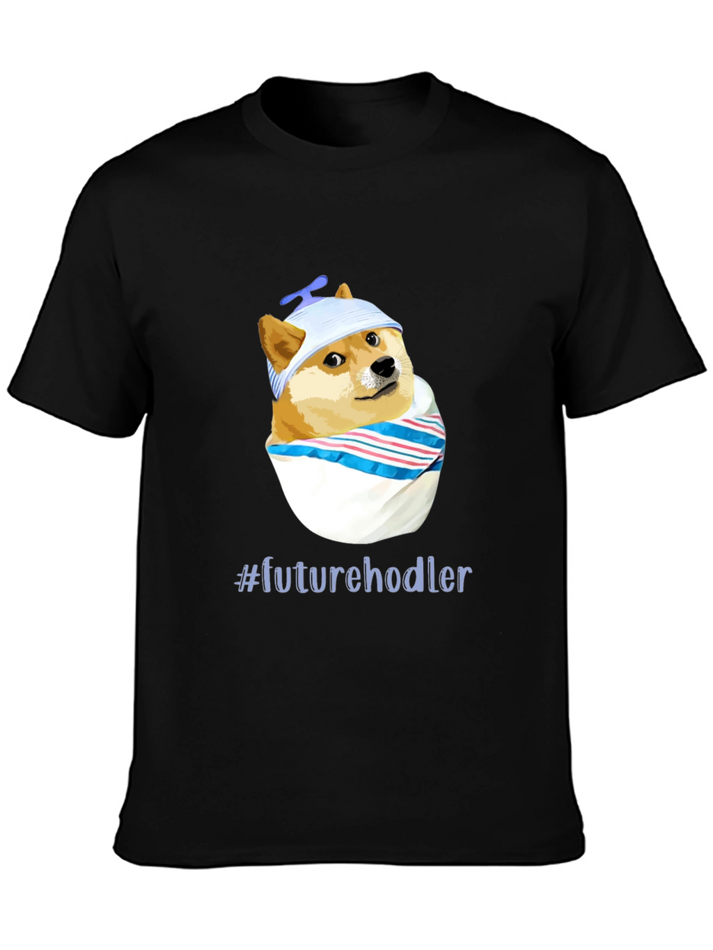 Future Hodler Doge T-Shirt - Black Cotton