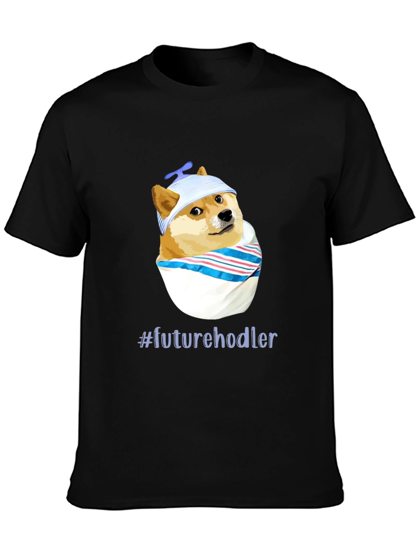 Future Hodler Doge T-Shirt - Black Cotton