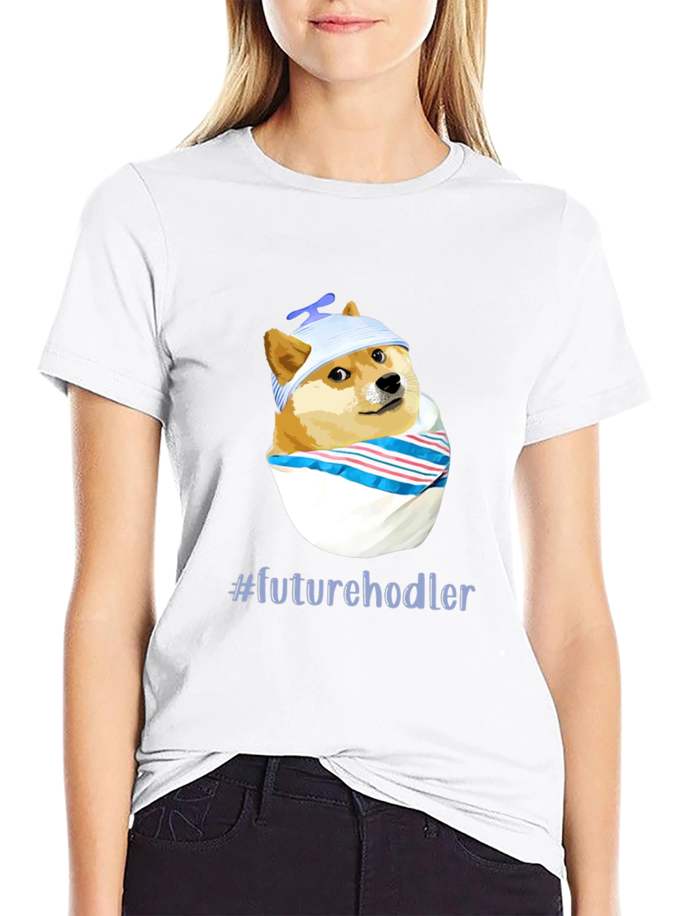 Future Hodler Doge T-Shirt - Black Cotton