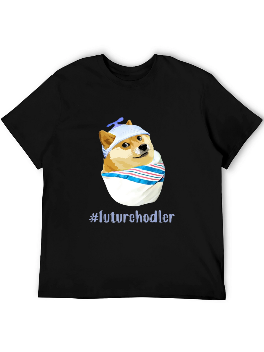 Future Hodler Doge T-Shirt - Black Cotton